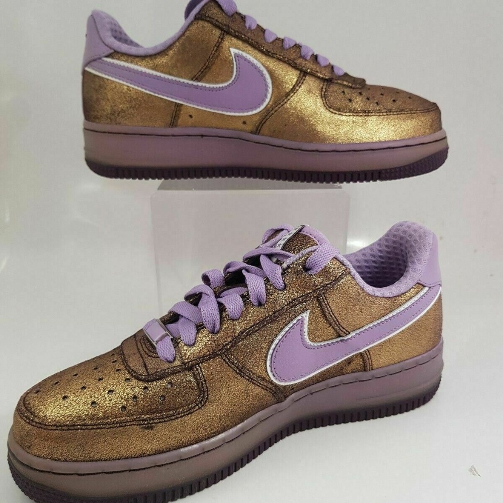 Nike Gold and Purple Women's Sneakers